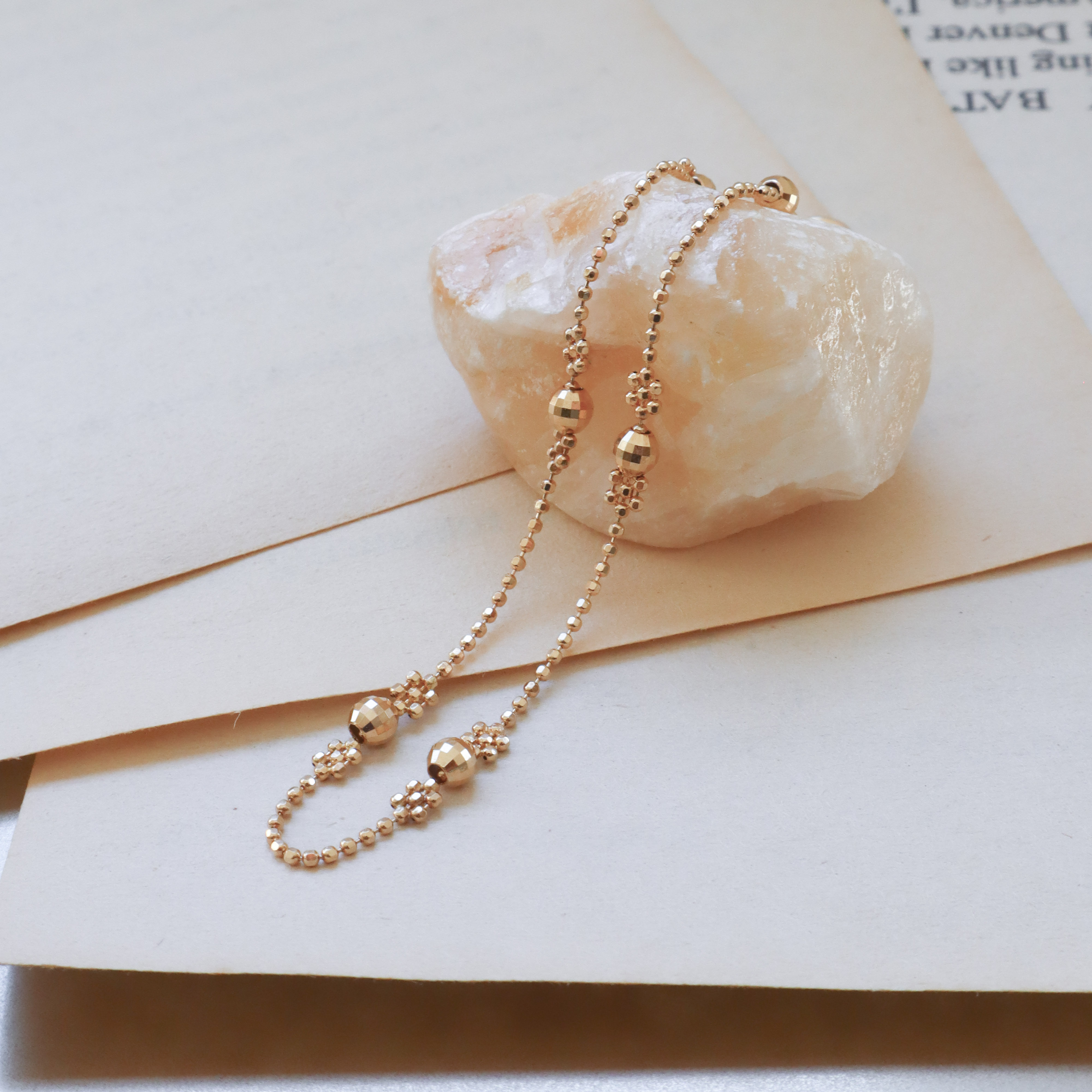 18K/日本設計款系列-小圓花點手鍊