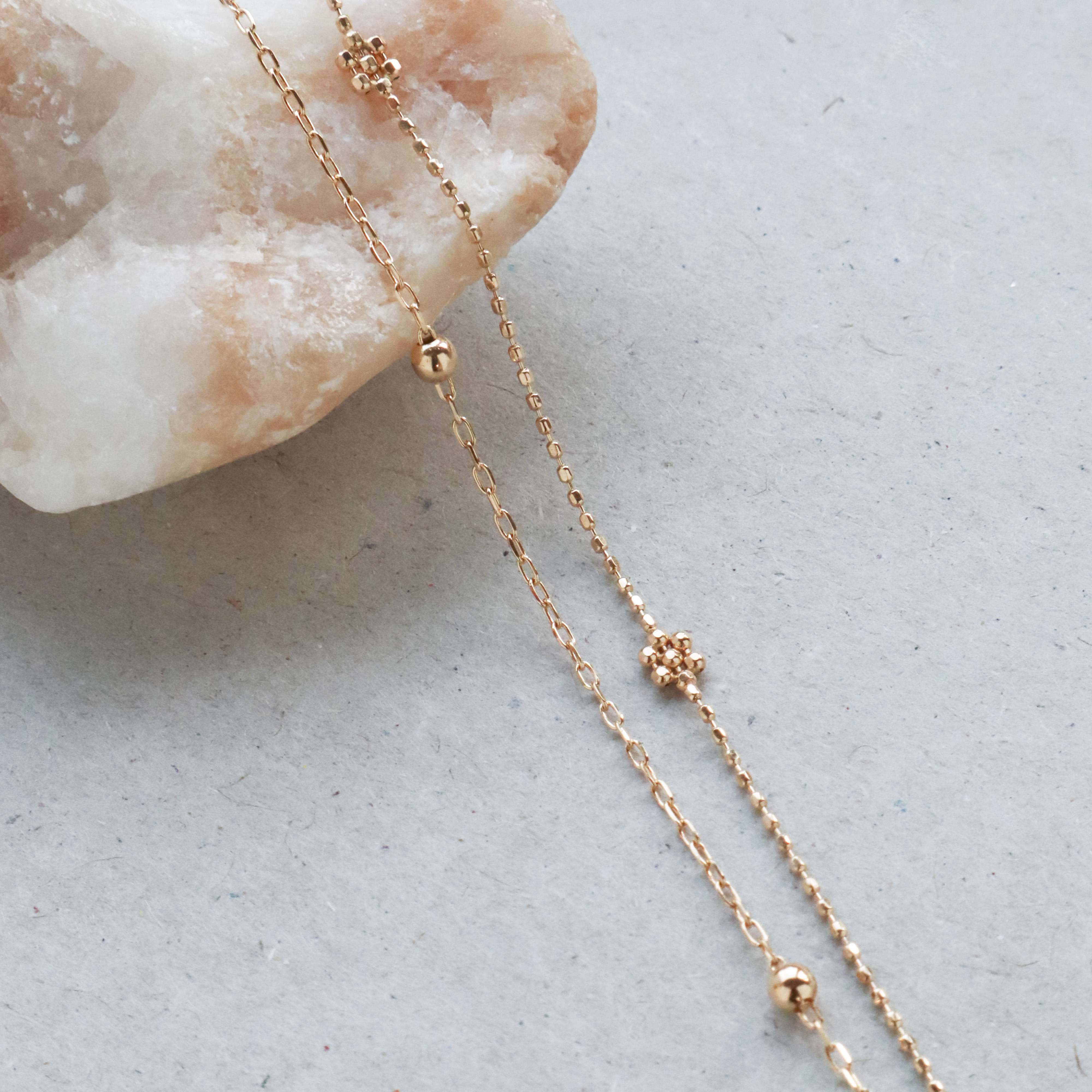 18K/日本設計款系列-雙排花點手鍊