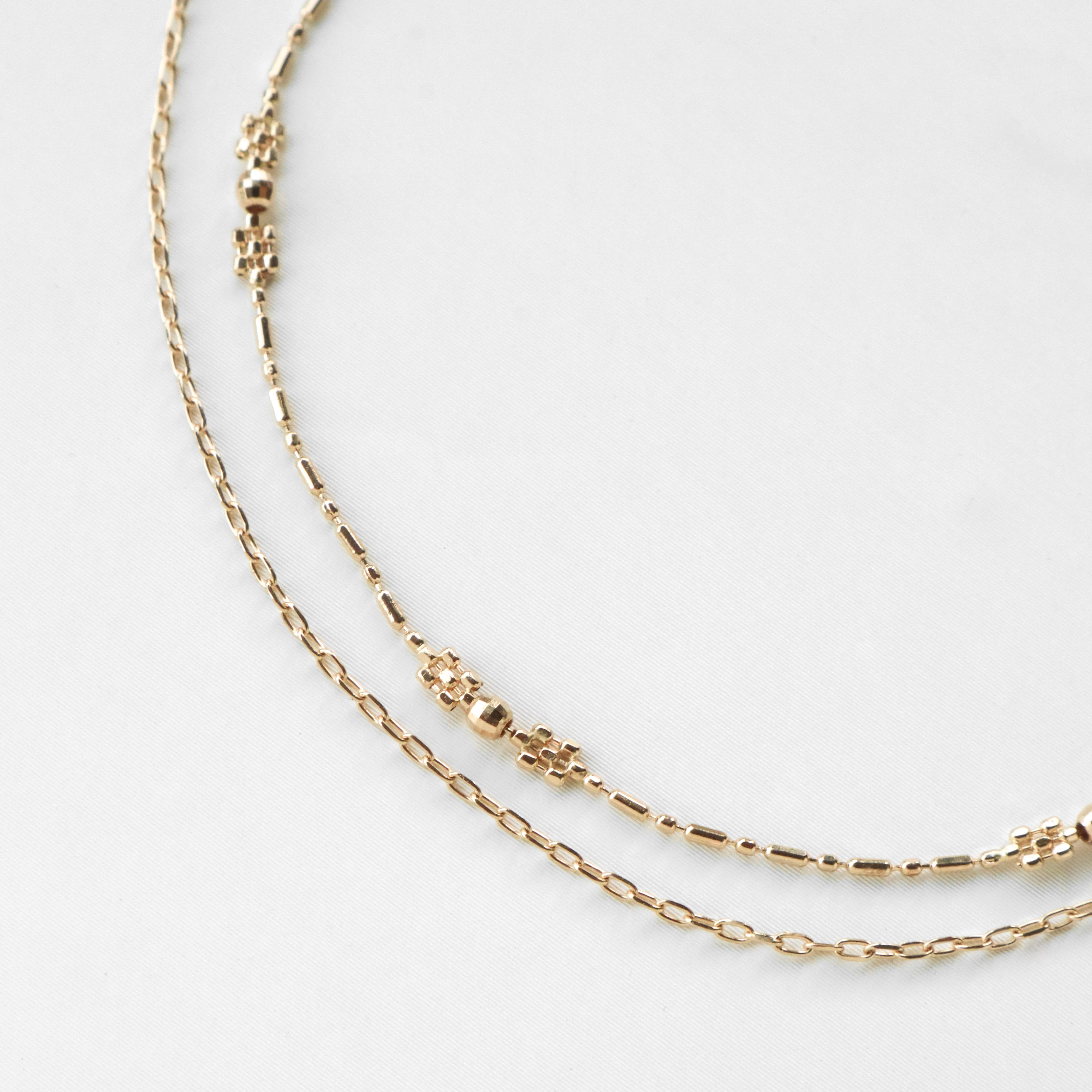 18K/日本設計款系列-雙排花聚手鍊