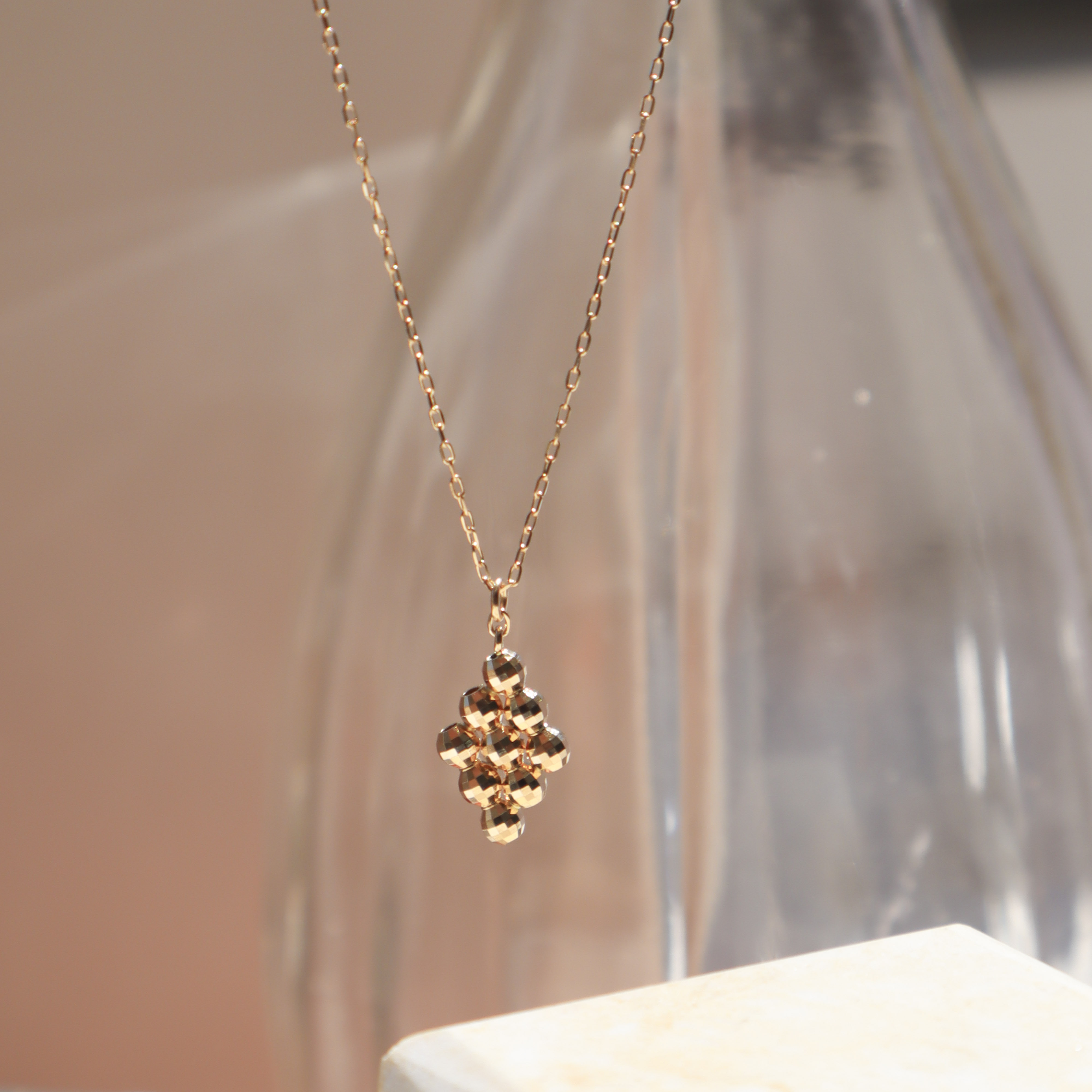 18K/日本設計款系列-菱形切割珠項鍊