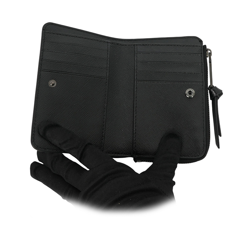 【MARC JACOBS】THE SNAPSHOT DTM 薄款暗釦迷你二折短夾(黑色) 2F3SMP050S07 001