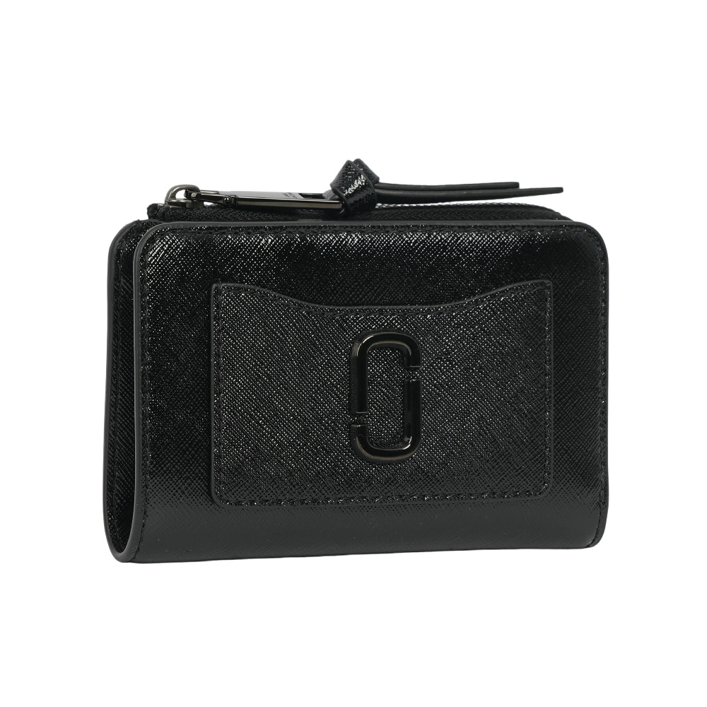 【MARC JACOBS】THE SNAPSHOT DTM 薄款暗釦迷你二折短夾(黑色) 2F3SMP050S07 001