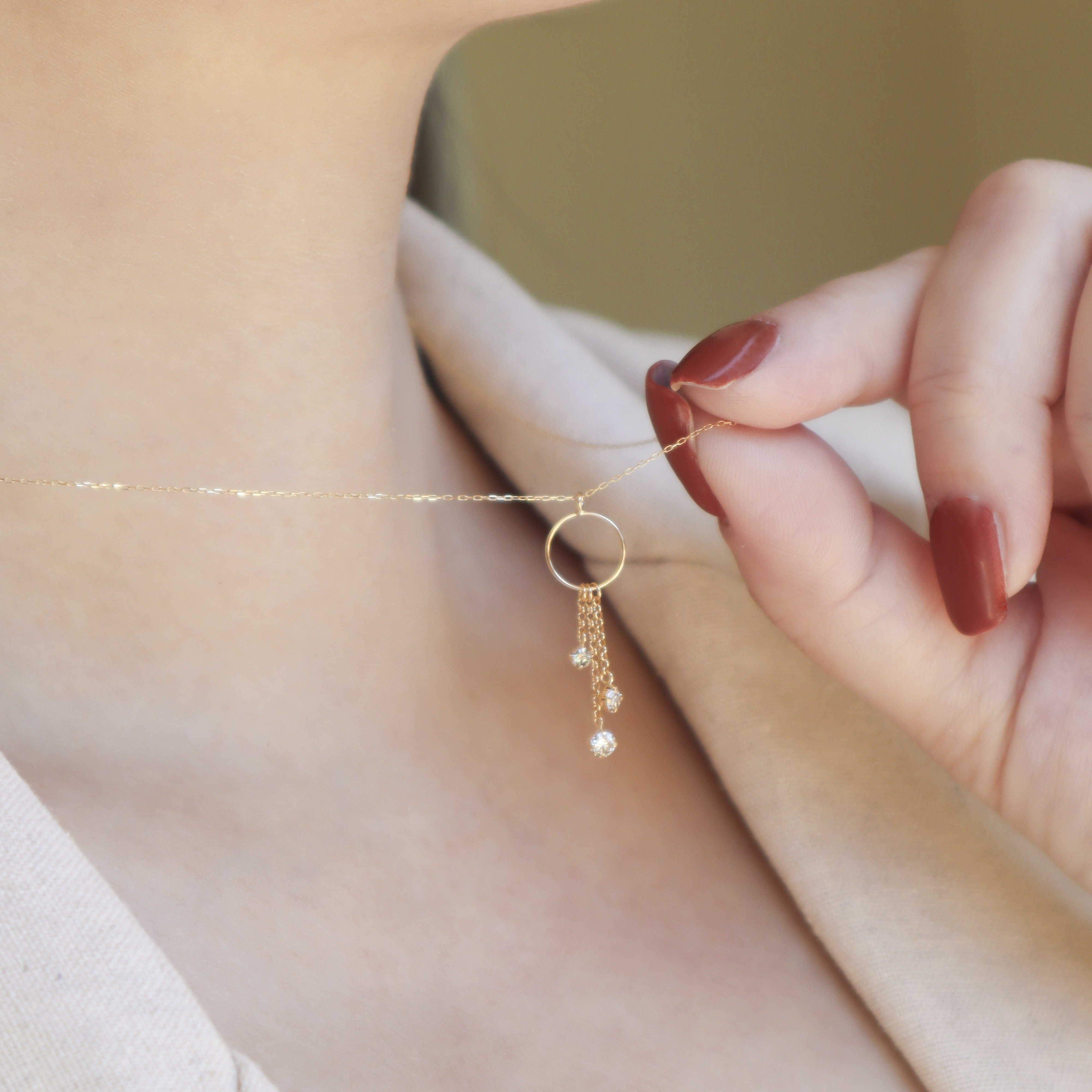 18K/日本設計款系列-浪漫垂墜項鍊