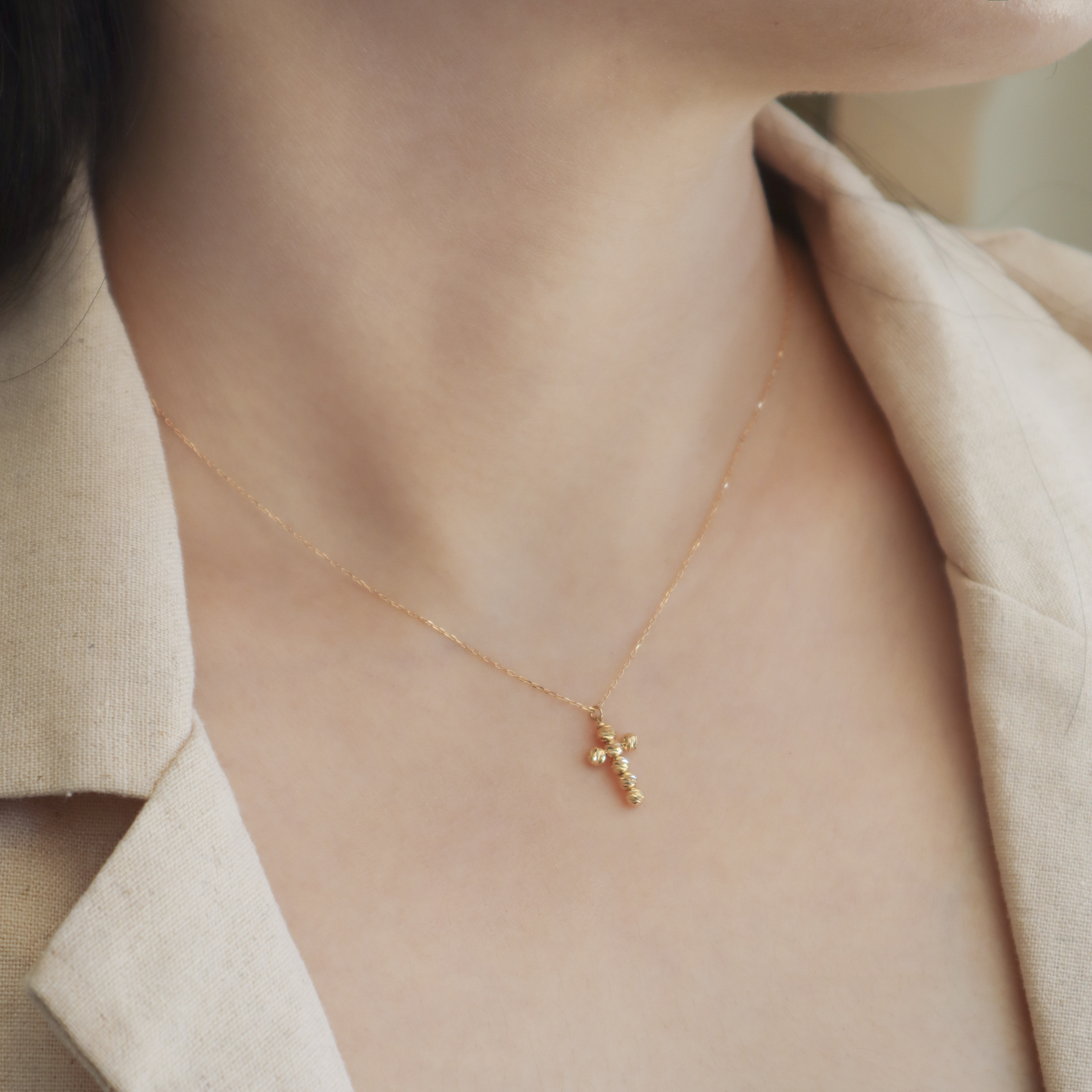 18K/日本設計款系列-光耀十字項鍊