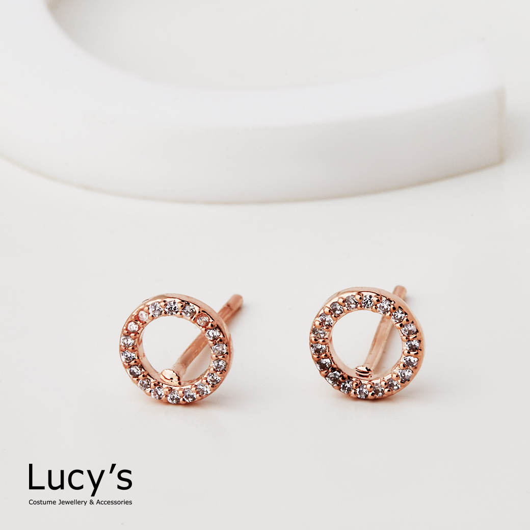 耳環　金環　①②まとめて Lucy's-925純銀金圈圈耳環(81532)