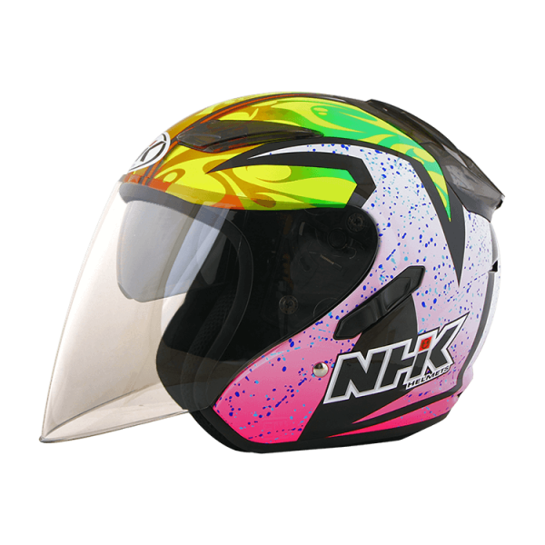 NHK R1 KA17#3 冬季 (Karel Abraham) 亮面黑粉 選手彩繪 3/4罩式 透氣 內墨片