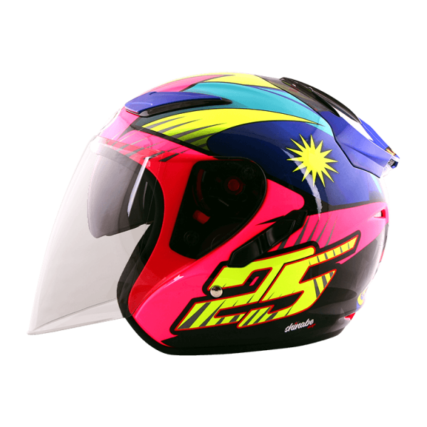 NHK R1 AZ25 #1 (Azlan Shah) 亮面螢光粉藍 選手彩繪 3/4罩式 透氣 內墨片