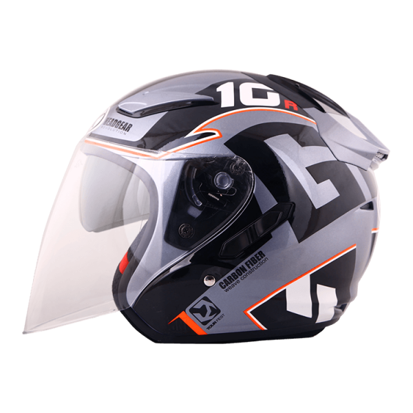 NHK R1 G10 亮面深灰 彩繪 3/4罩式 透氣 內墨片