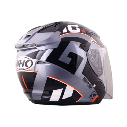 NHK R1 G10 亮面深灰 彩繪 3/4罩式 透氣 內墨片