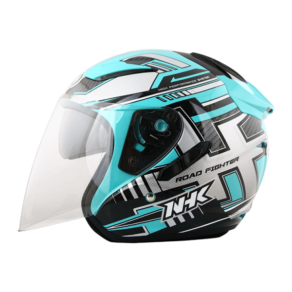 NHK R1 燈彩 (Lantern) 亮面湖水綠 彩繪 3/4罩式 透氣 內墨片