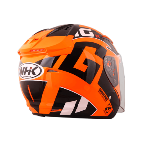 NHK R1 G10 亮面螢光橘 彩繪 3/4罩式 透氣 內墨片