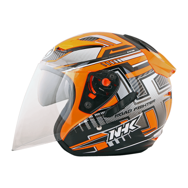 NHK R1 燈彩 (Lantern) 亮面螢光橘 彩繪 3/4罩式 透氣 內墨片