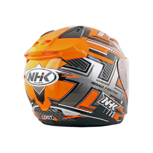 NHK R1 燈彩 (Lantern) 亮面螢光橘 彩繪 3/4罩式 透氣 內墨片