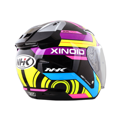 NHK R1 X立方 (Xinoid) 亮面黑紫黃 彩繪 3/4罩式 透氣 內墨片