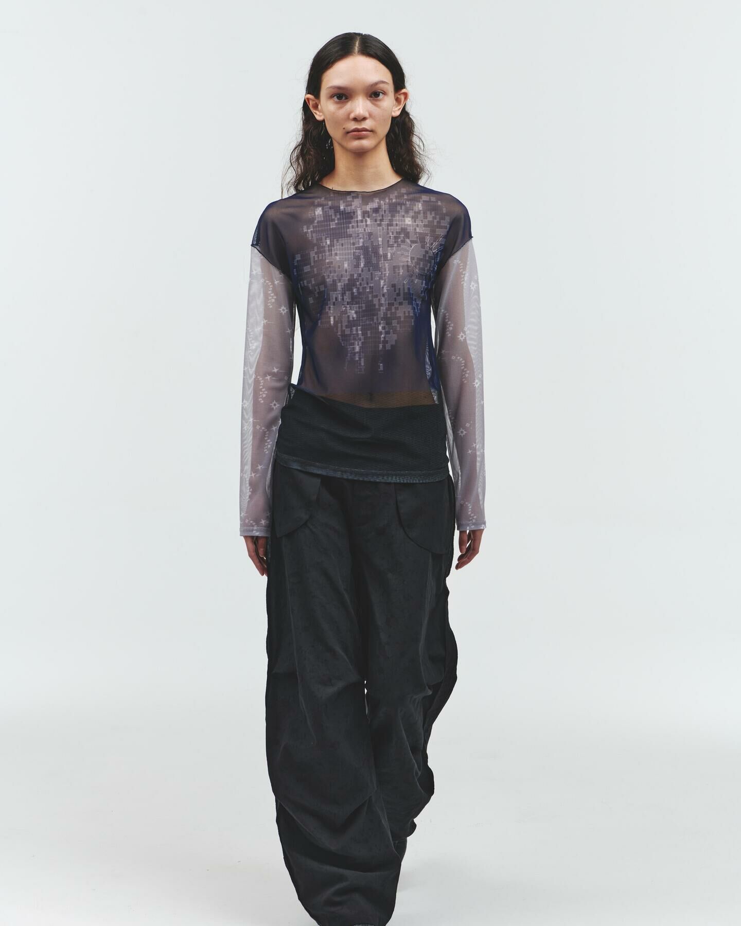 ODLY WORKSHOP Lily Pad Long Sleeve Mesh Tee