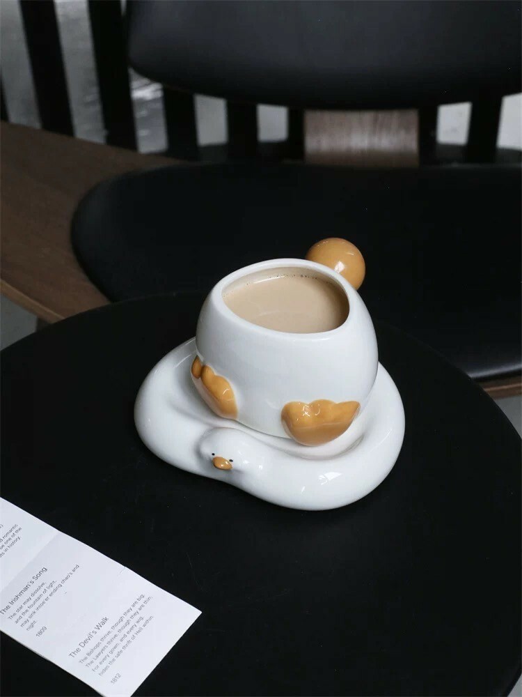 可愛鴨鴨咖啡杯盤組SET