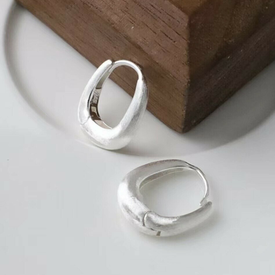 Z30拉絲橢圓長方純銀易扣