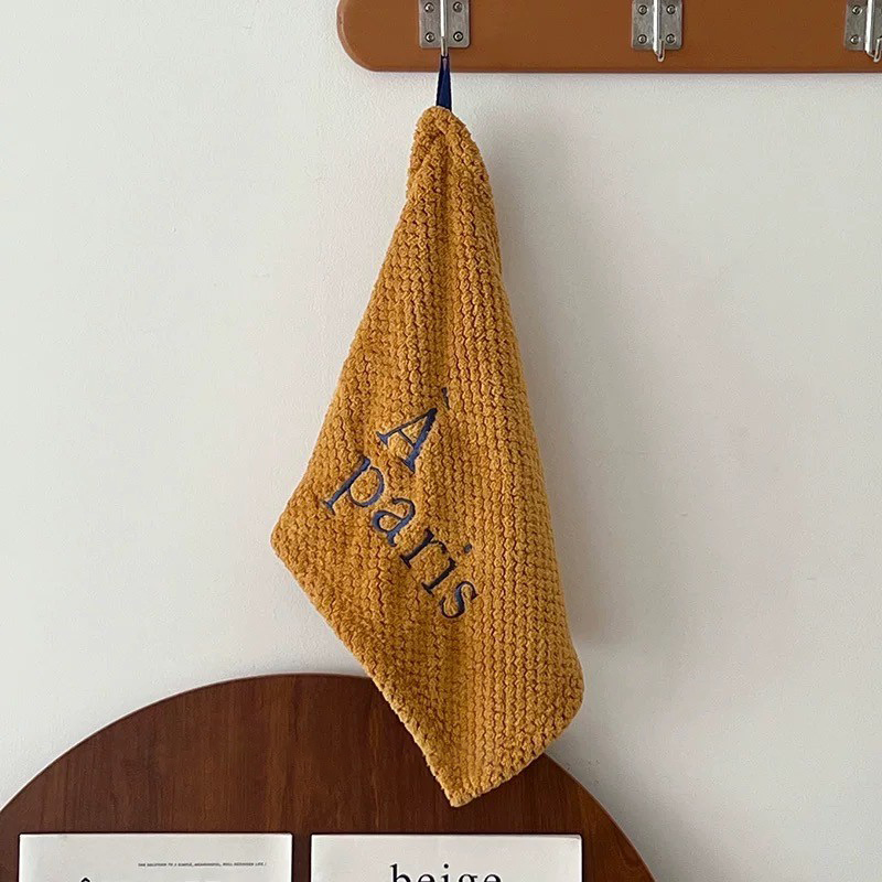 配色法式字母可掛式浴室擦手巾 / 4色