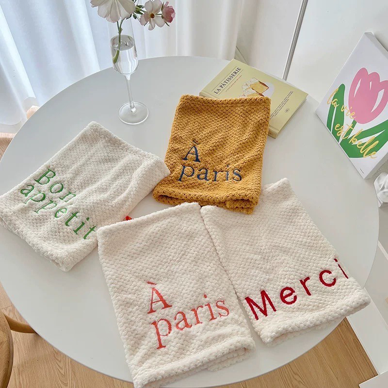 配色法式字母可掛式浴室擦手巾 / 4色