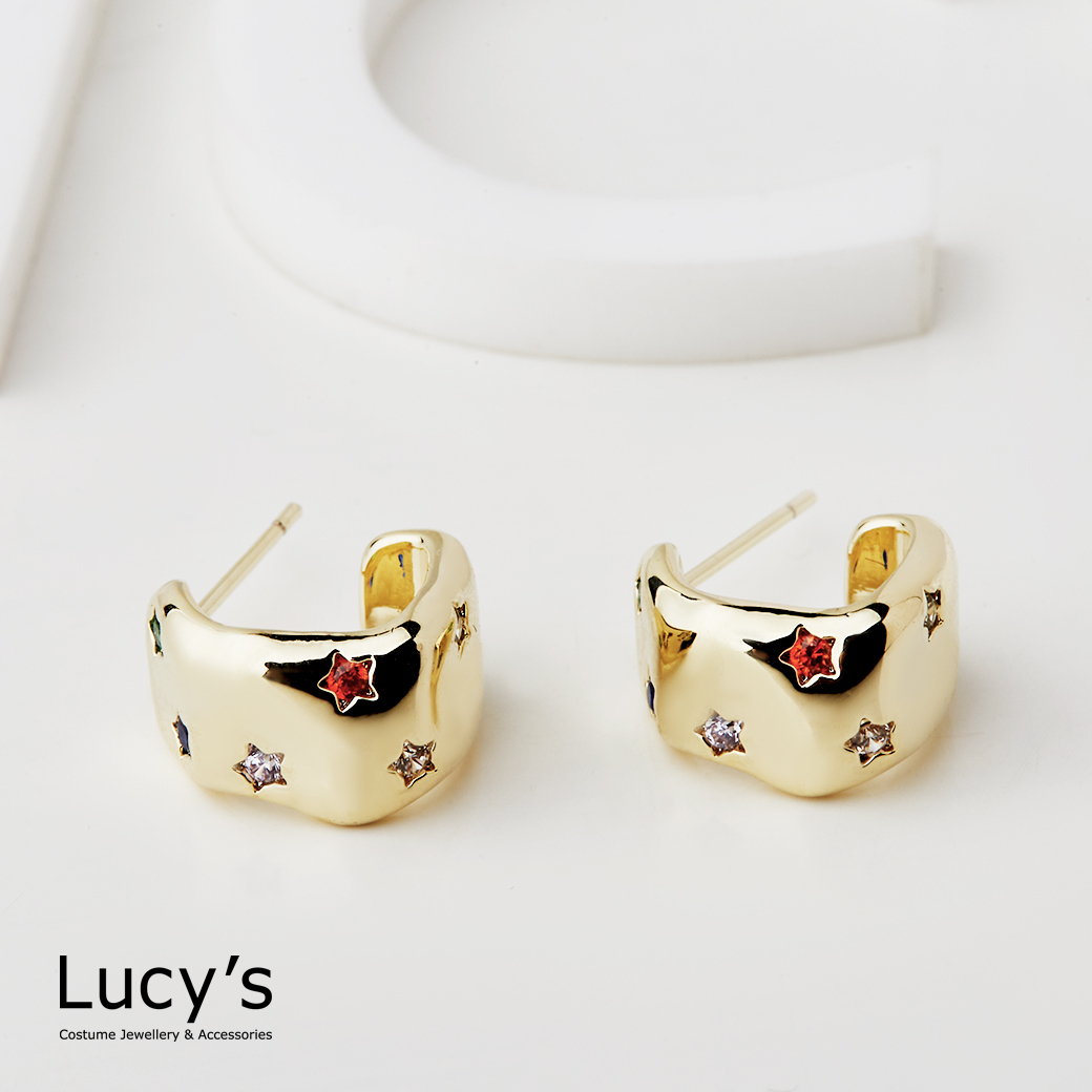 彩星半環形 耳環 (二色) (117299/117300)