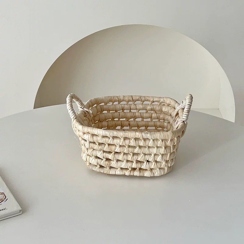 田園風編織感手提收納藍 / 2款