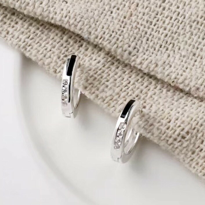 Z22烤漆排鑽小圈純銀易扣