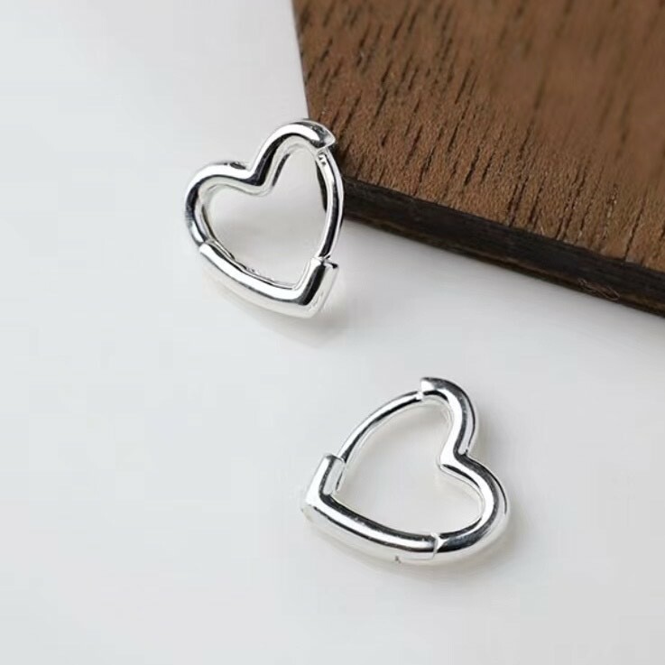 H25素面愛心純銀易扣