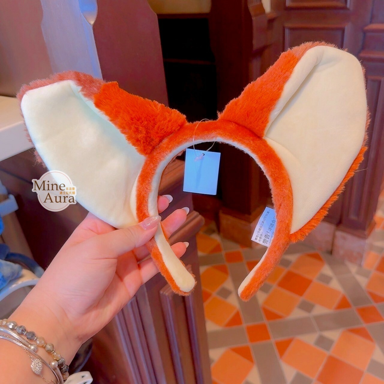 胡尼克 Nick 絨毛 立體耳朵 造型 髮圈 髮箍 動物方城市 Zootopia -香港迪士尼樂園