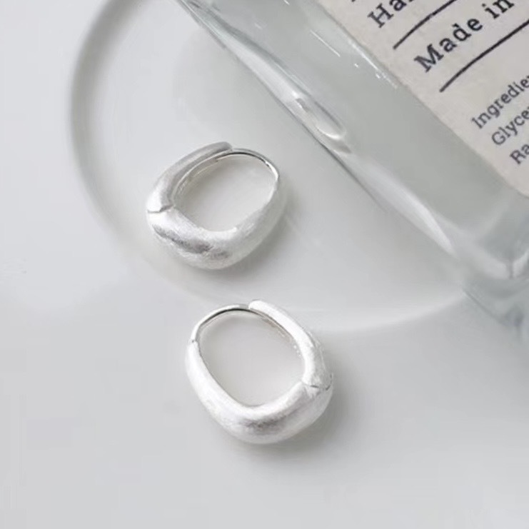 Z30拉絲橢圓長方純銀易扣