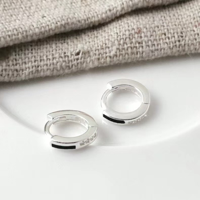 Z22烤漆排鑽小圈純銀易扣