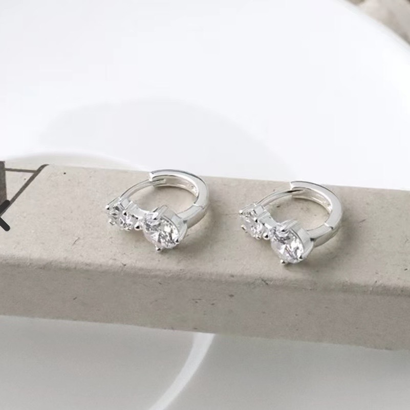 Z17鋯石雙鑽純銀易扣