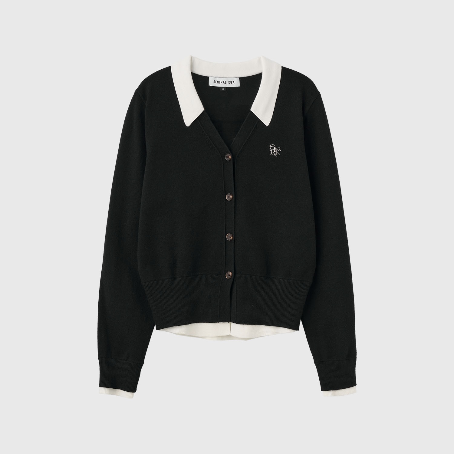 [GENERAL IDEA] ESSENTIAL COLLAR LAYERED CARDIGAN