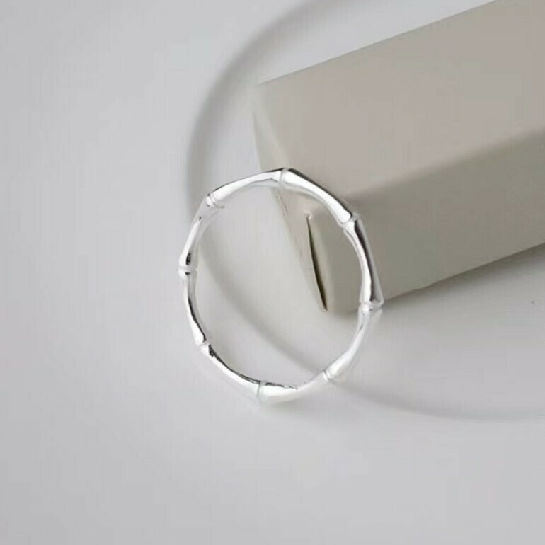 Z36竹節純銀戒指