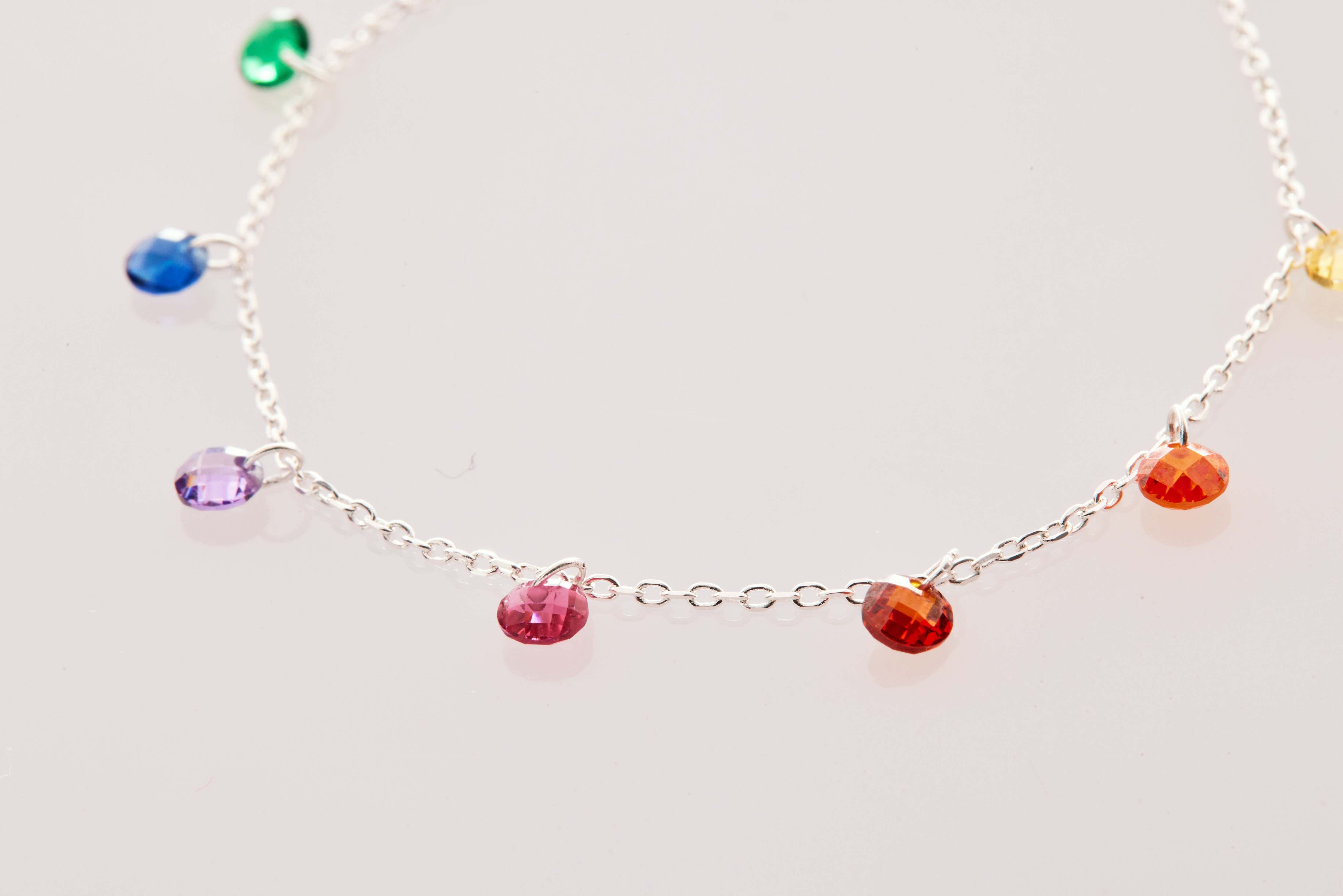 B266 | 純銀繽紛鋯石手鍊