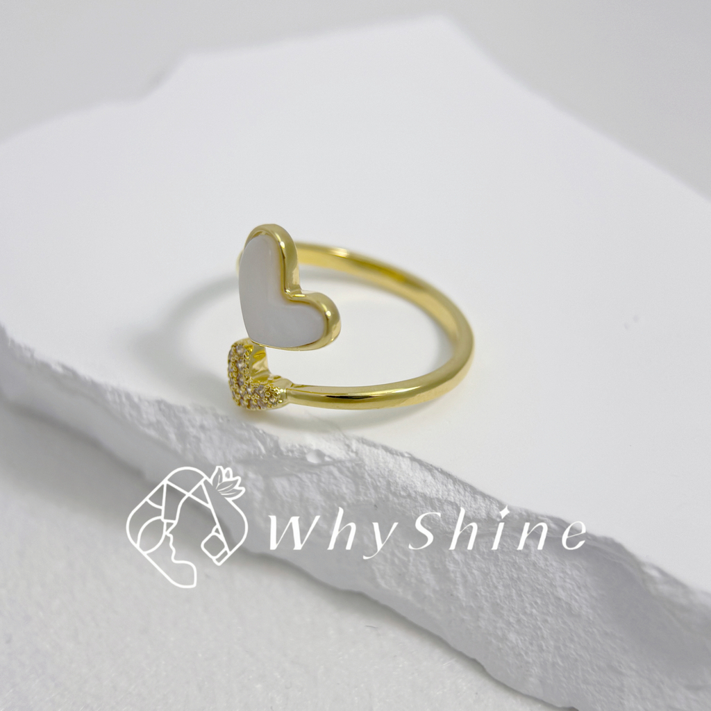 心心相印鑲鑽戒指