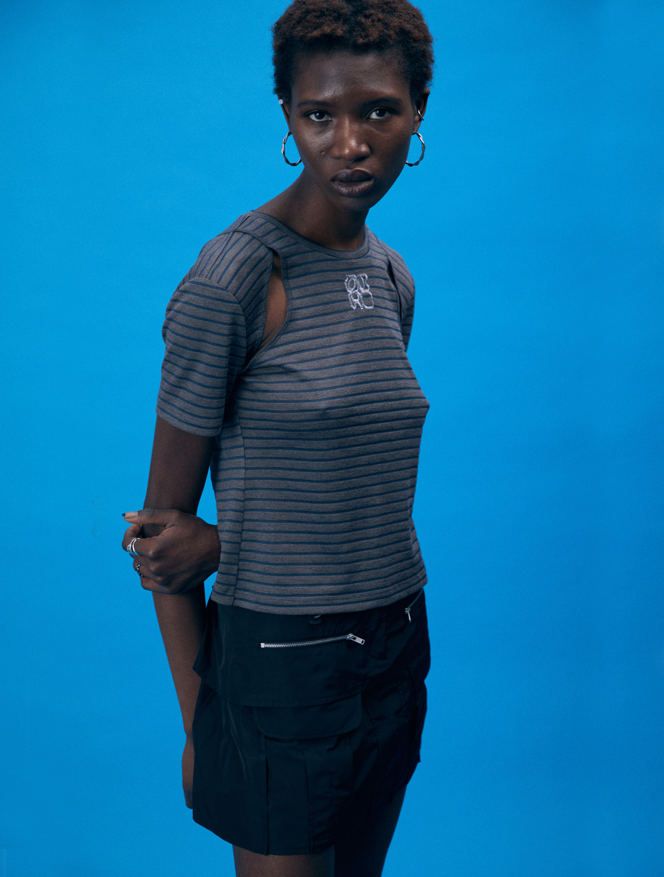 ODLY WORKSHOP Striped Grouper CutOut Tee