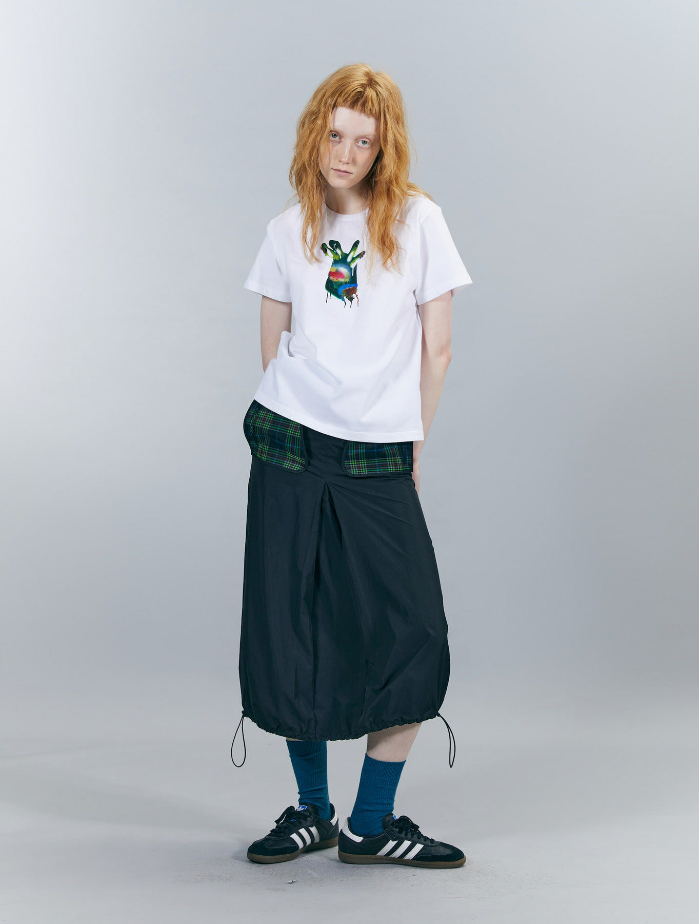 ODLY WORKSHOP Tartan Big Pocket Midi Skirt