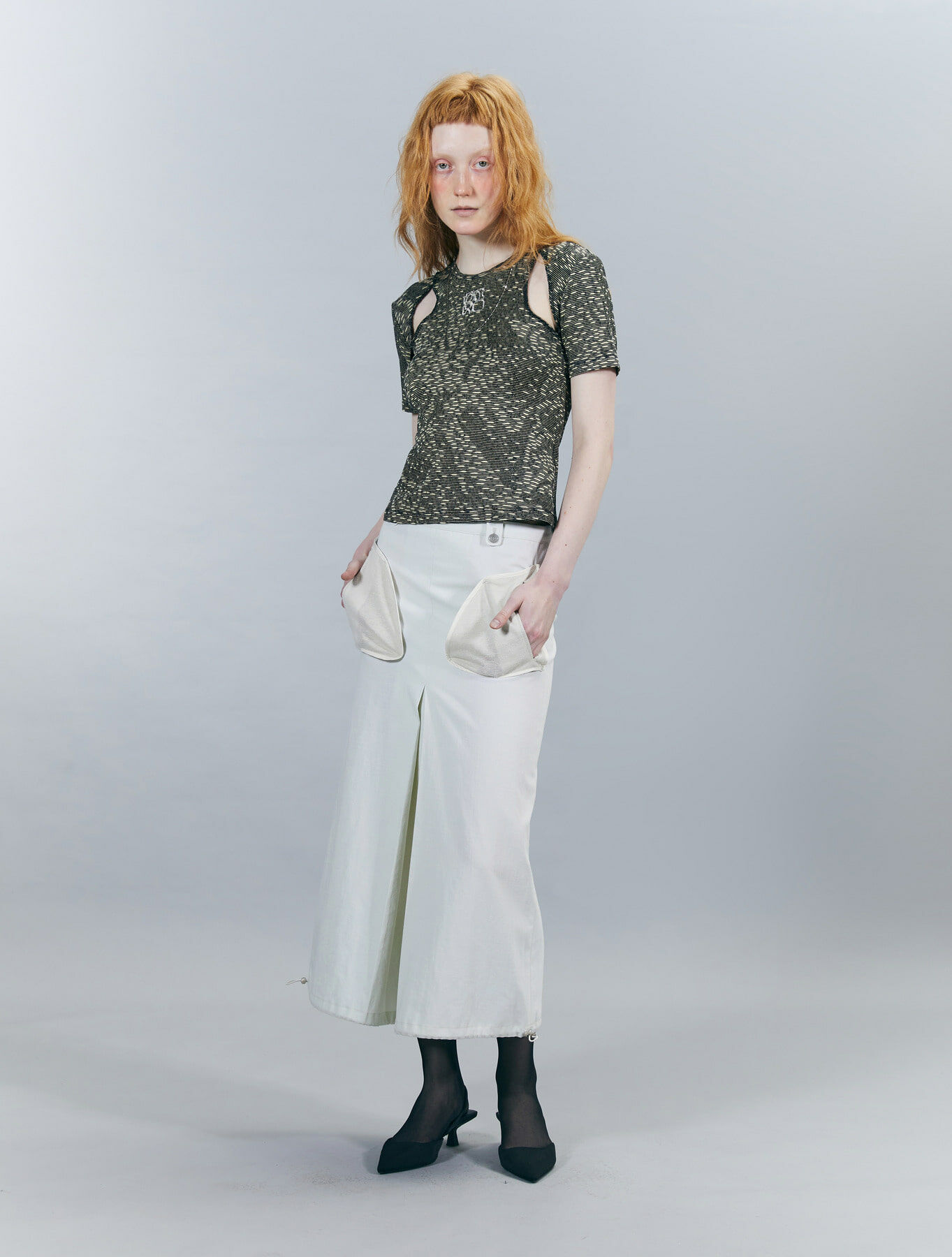 ODLY WORKSHOP Prehnite Big Pocket Midi Skirt