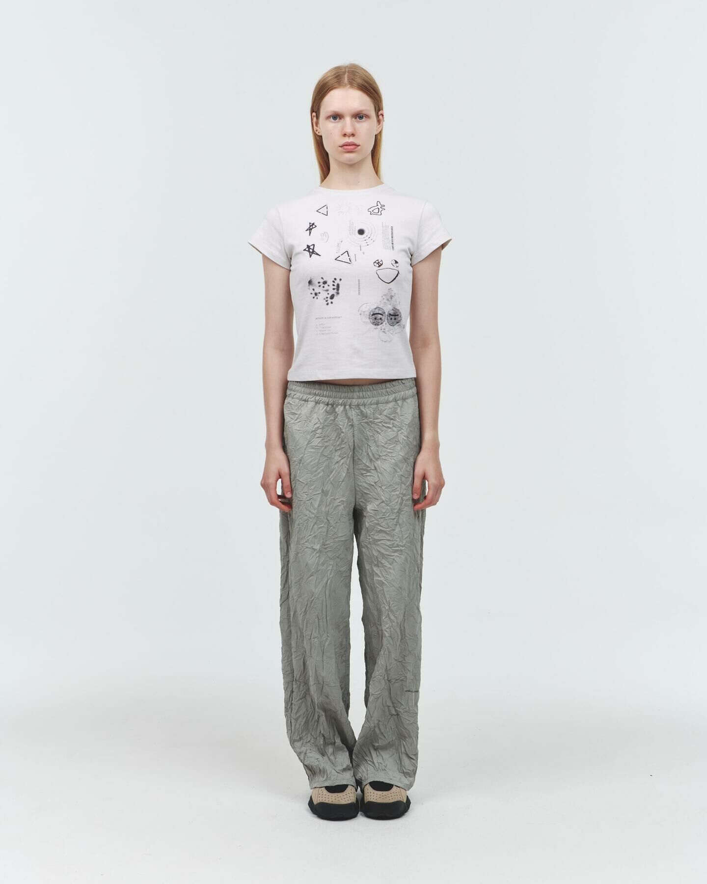 ODLY WORKSHOP Murky Crease Cutout Trousers