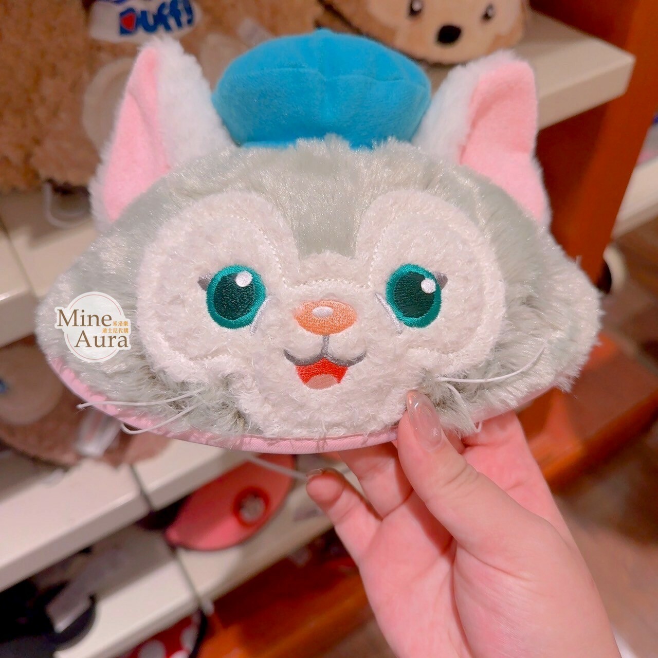 傑拉托尼 畫家貓 Gelatoni 大臉 立體耳朵 絨毛 造型帽 帽子 (可客製專屬刺繡字母) -香港迪士尼樂園