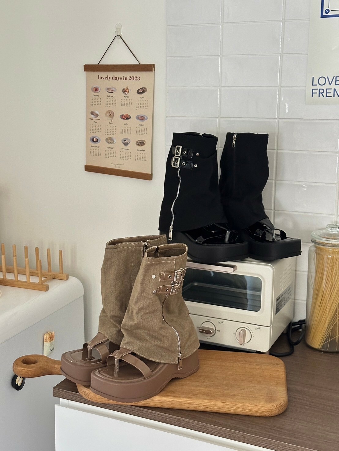 西部時髦牛仔🤎 人字夾趾厚底短筒靴 （現貨）