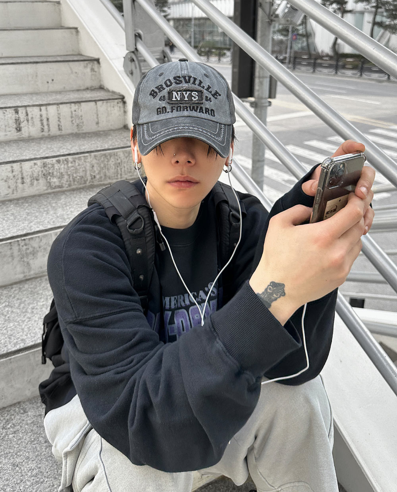 【HERETICS STUDIO 】韓國 고품질 NYS 復古 水洗 貼布 穿搭 帽子 老帽 棒球帽