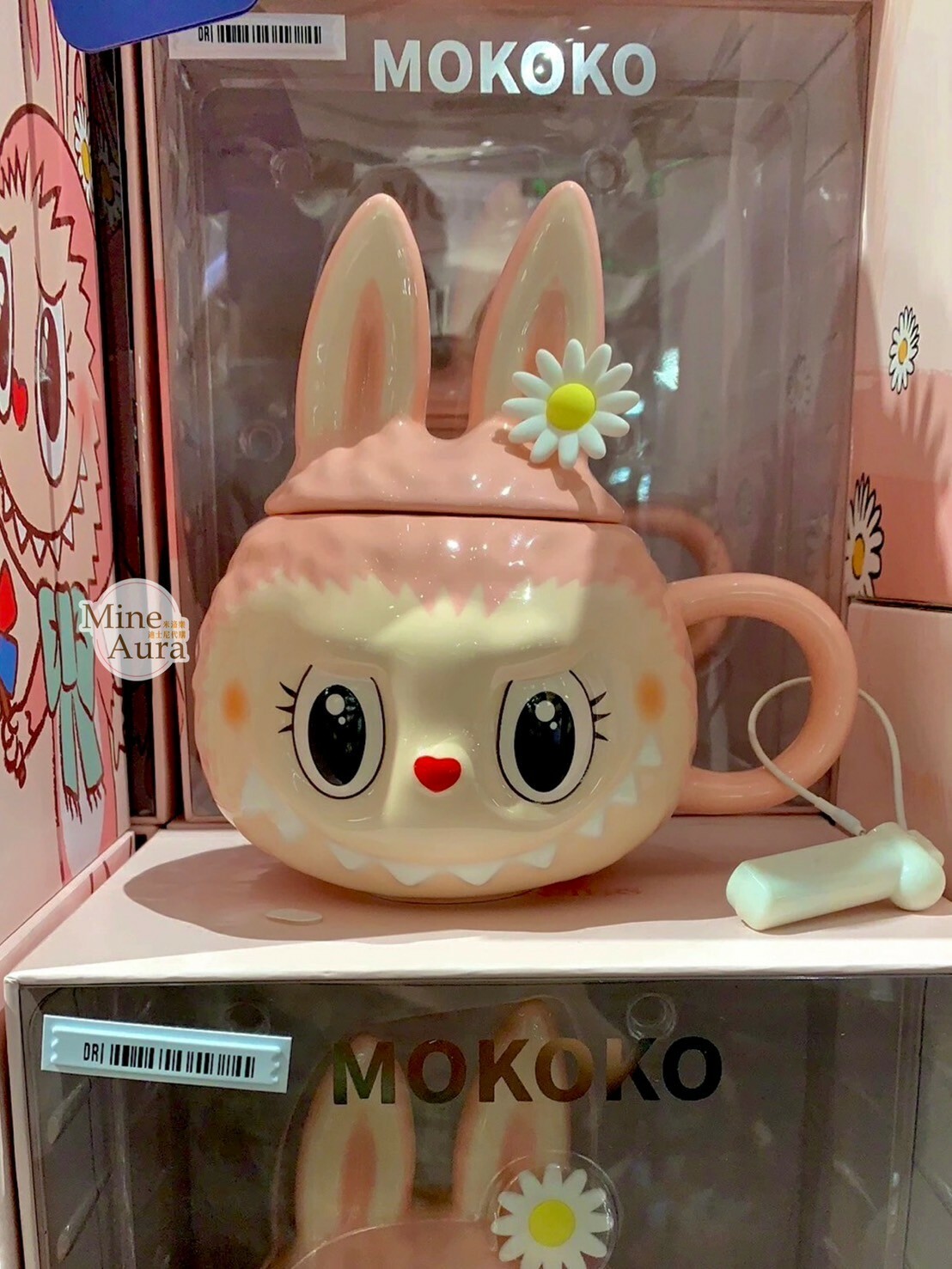 POP MART 泡泡瑪特 THE MONSTERS經典系列 拉布布 LABUBU 粉色 大頭造型 馬克杯 -泡泡瑪特城市樂園