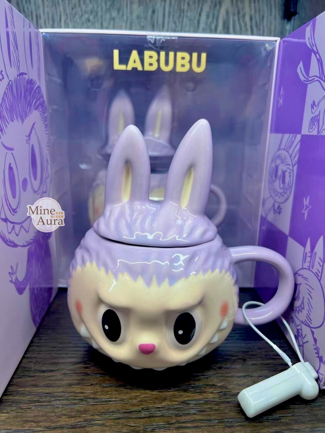 POP MART 泡泡瑪特 THE MONSTERS經典系列 拉布布 LABUBU 紫色 大頭造型 馬克杯 -泡泡瑪特城市樂園