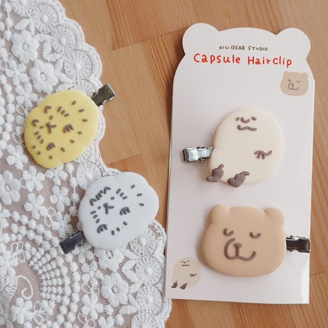 咻熊家 軟膠餅乾髮夾 兩入一組｜咻咻熊