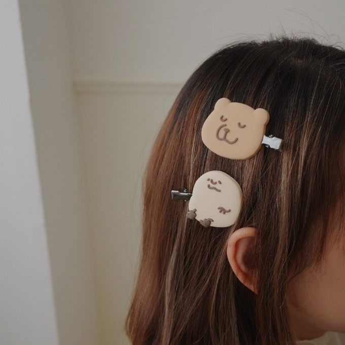 咻熊家 軟膠餅乾髮夾 兩入一組｜咻咻熊