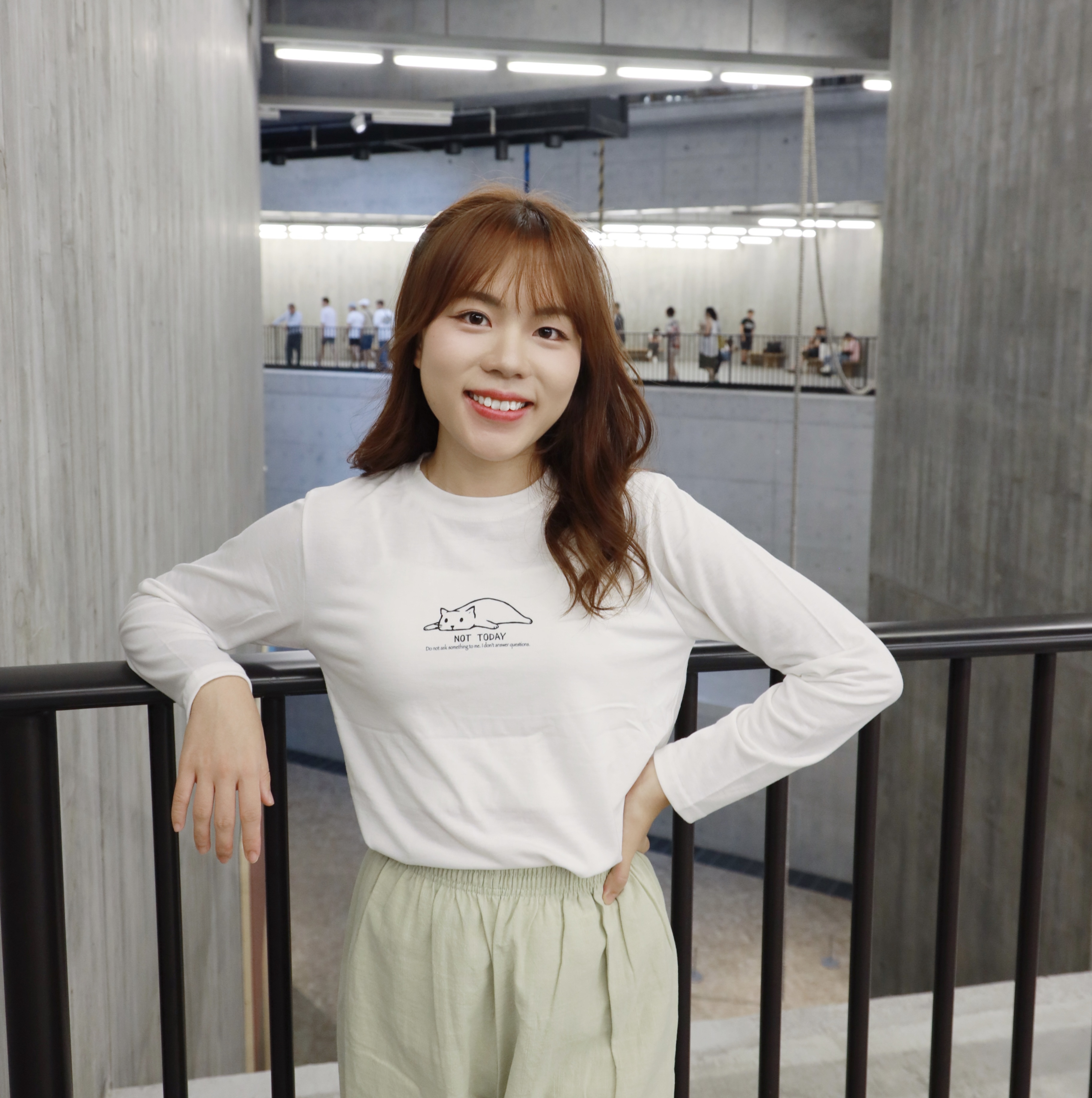 ||TOP520||懶洋洋小貓not today長袖TEE