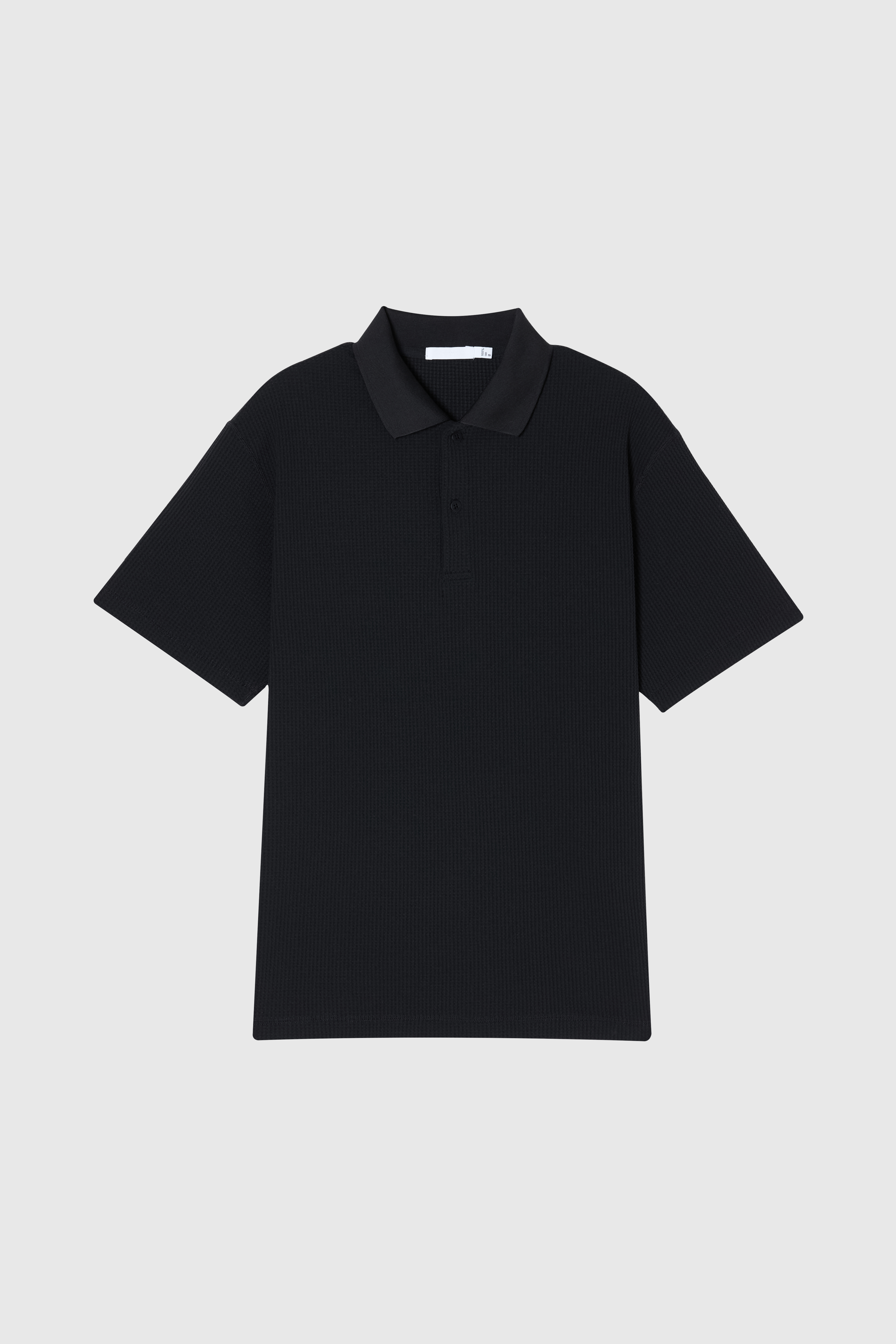 WAFFLE POLO衫 男（黑）
