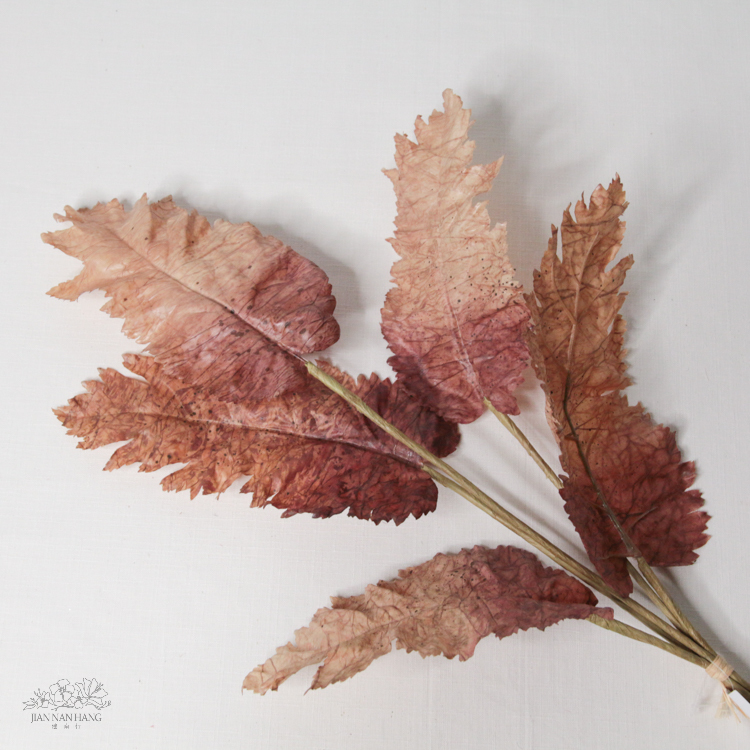 人造花 罌粟葉束 淺棕