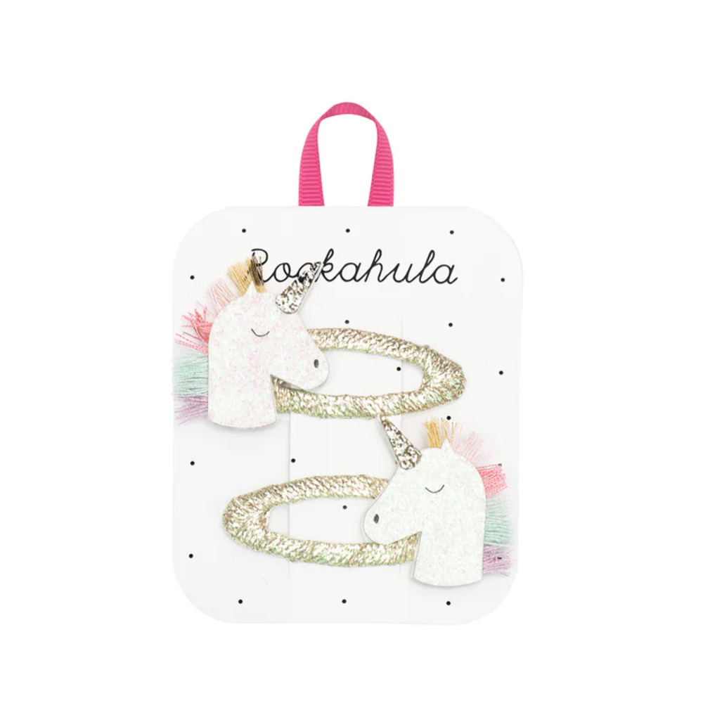 英國Rockahula Kids 髮夾-Rainbow Unicorn